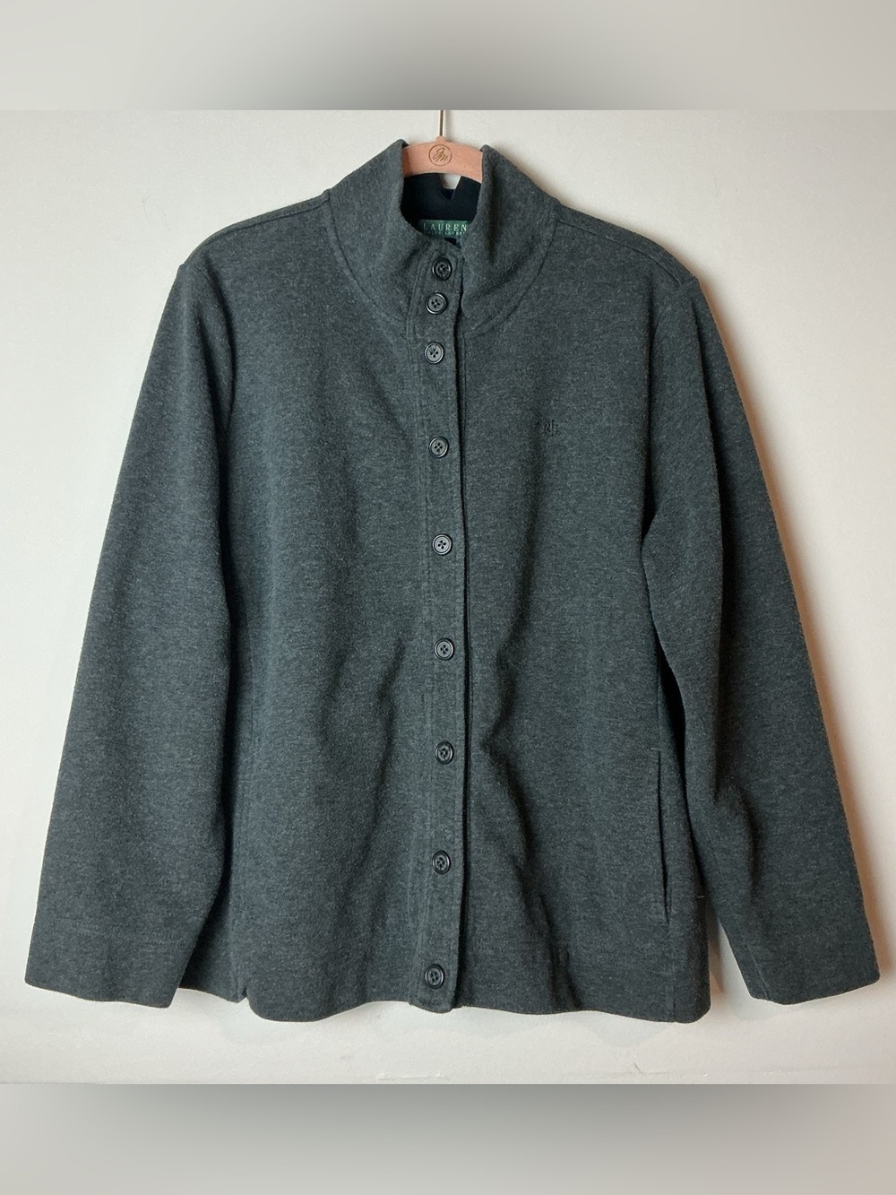 Lauren Ralph Lauren Women’s Gray Knit Button Cardigan w/ Pockets Size 2X